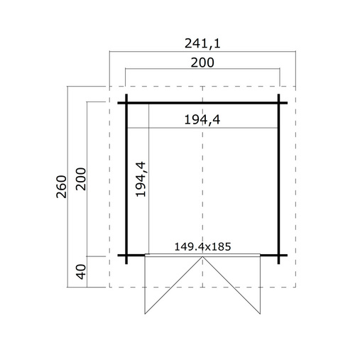 Mr. GARDENER Gartenhaus »Inn«, Holz, BxHxT: 241,1 x 234 x 260 cm (Außenmaße) - rot